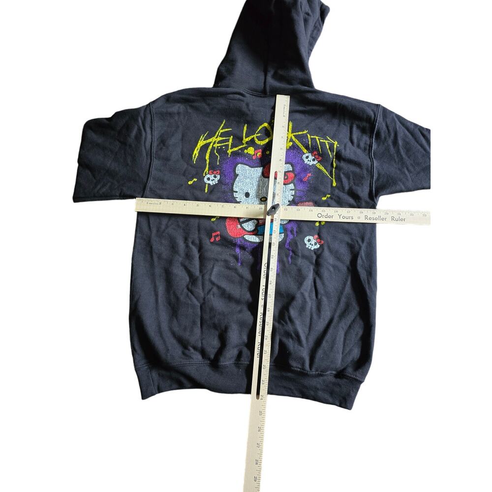 NEW HELLO KITTY HOODIE GUITAR SKULLS ROCK N ROLL MEN WOMEN UNISEX BLACK‎ Small - Picture 4 of 4
